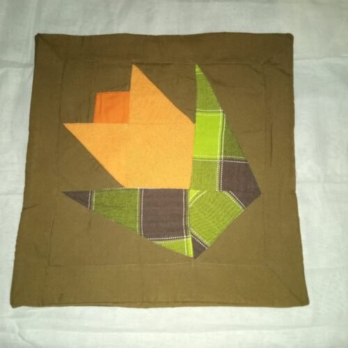 Cross-Stitched Pattern Cushion Cover
